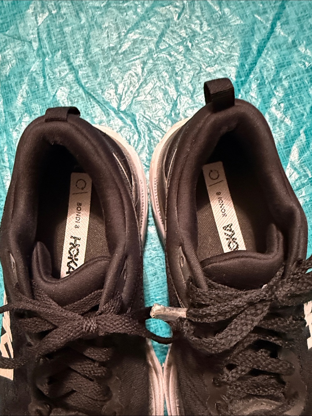Hoka Women's Black and White Cushioned Athletic Shoes - Picture 4 of 4
